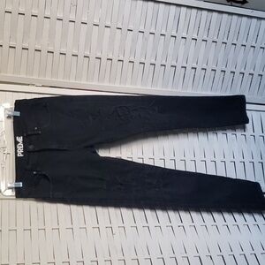 Preme black skinny front  frayed distress mens jeans size 30